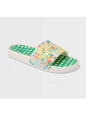 NWT Roller Rabbit x Target Adult Vacation/Star Geo Slide Sandals, Size 5-6 women